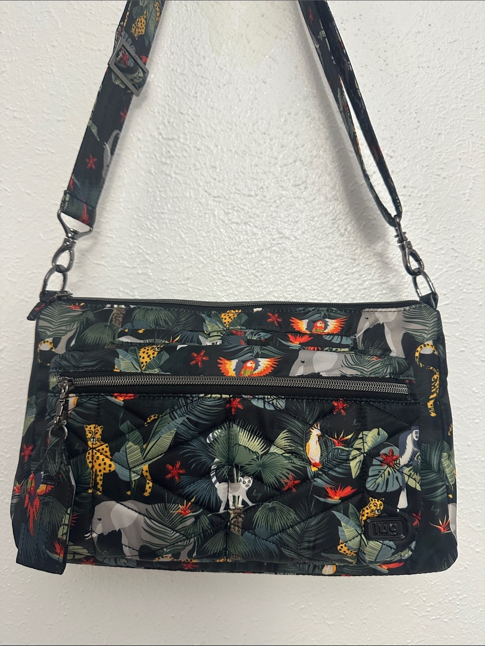 LUG Graphic Animal Print Lightweight Nylon Crossbody Bag